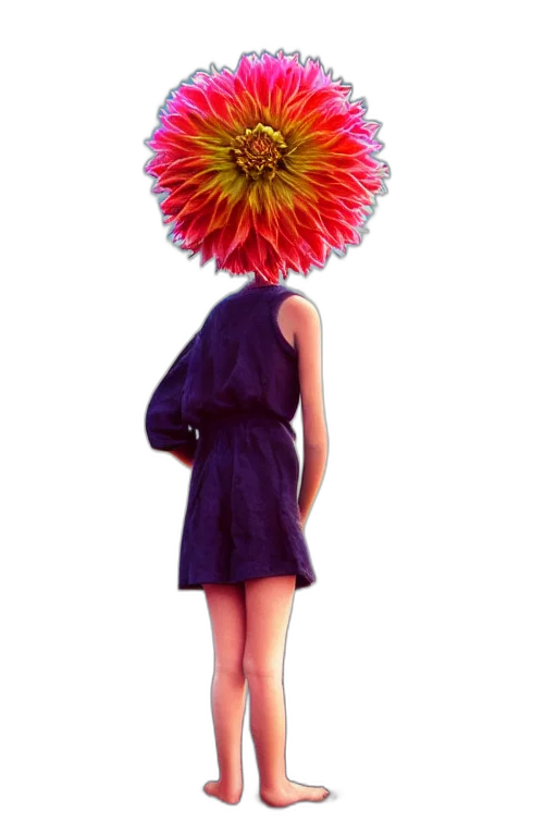 flower, dress, umbrella, crown, photorealistic, 3d render, vaporwave, concept art transparent PNG cut-out