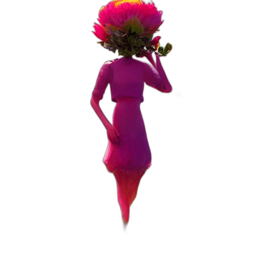 flower, dress, staff, crown, concept art, 3d render, pixel art, photorealistic transparent PNG cut-out