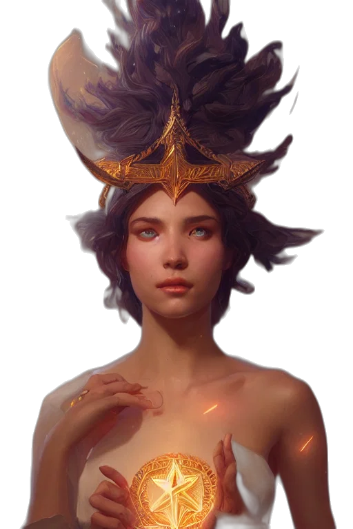 crown, hat, face, jewelry, fantasy art, concept art, photorealistic, oil painting transparent PNG cut-out
