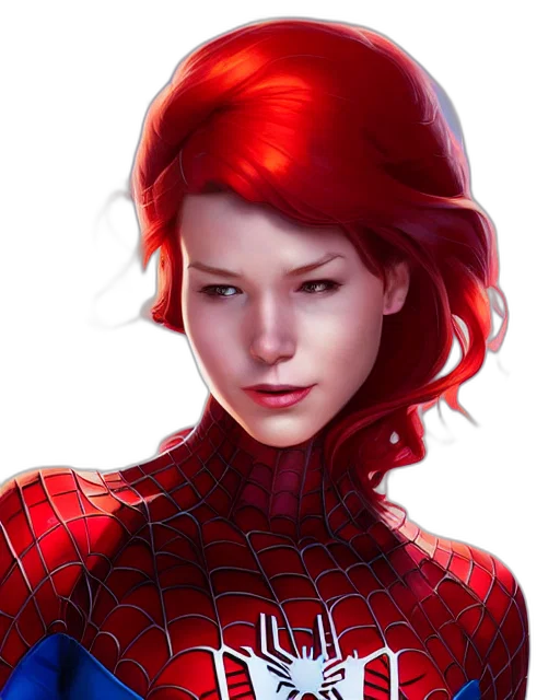 face, comic book art, concept art, fantasy art, photorealistic, red, haired, mary transparent PNG cut-out