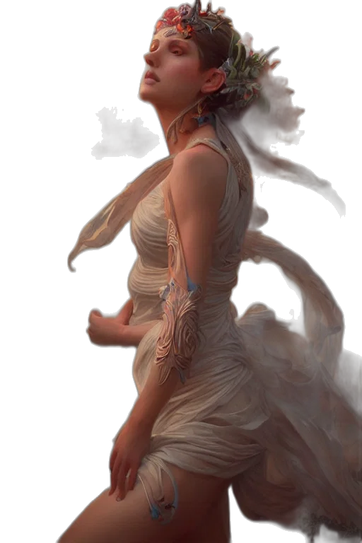 dress, mask, creature, dragon, concept art, fantasy art, photorealistic, oil painting transparent PNG cut-out