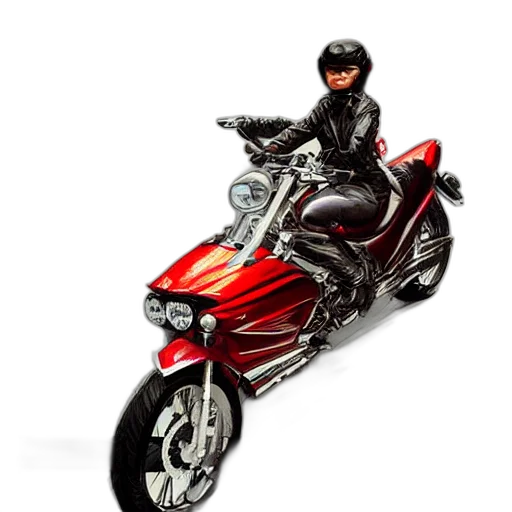 3d render, photorealistic, concept art, chihuahua, riding, motorcycle, very, sharp transparent PNG cut-out