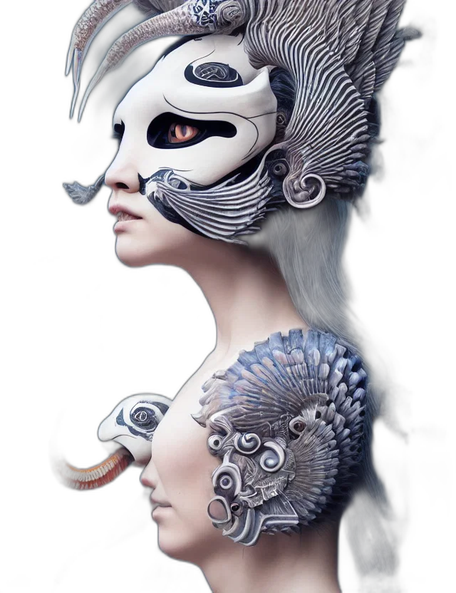 mask, creature, dragon, face transparent PNG cut-out
