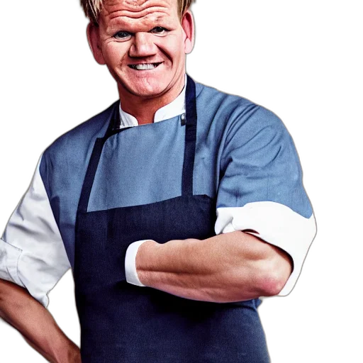 staff, food, face, animal, photorealistic, portrait, chef, gordon transparent PNG cut-out