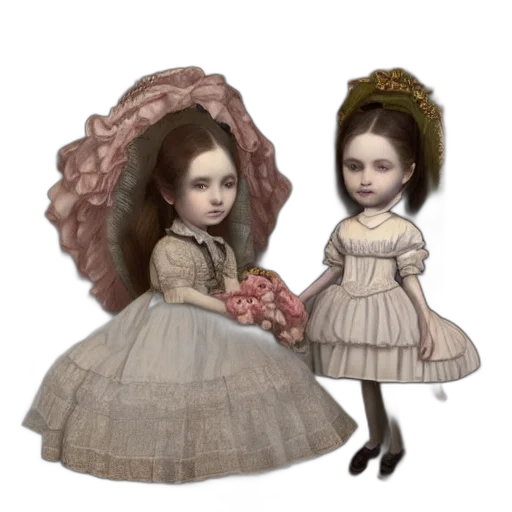 dress, crown, photorealistic, oil painting transparent PNG cut-out
