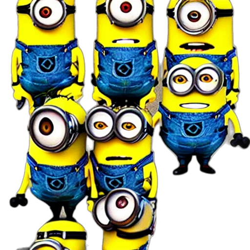 concept art, 3d render, minions transparent PNG cut-out