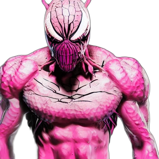 mask, creature, animal, concept art, comic book art, 3d render, cyberpunk, pink transparent PNG cut-out