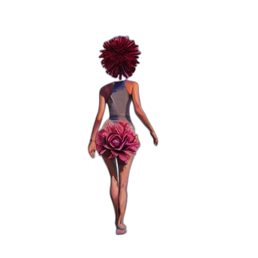 dress, flower, hair, crown transparent PNG cut-out