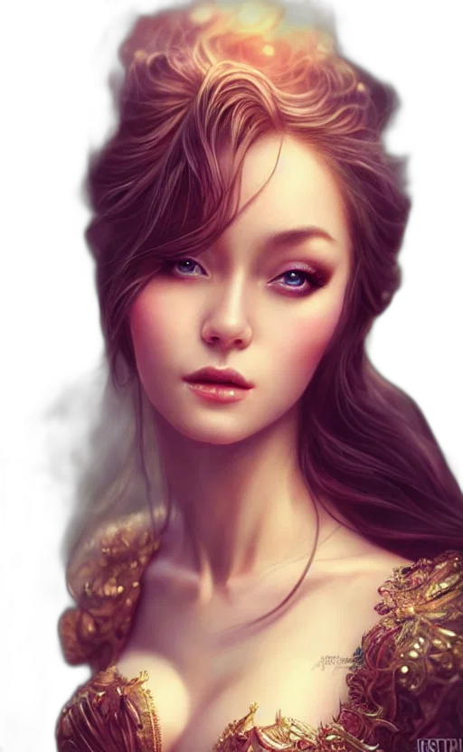 face, jewelry, crown, dress, fantasy art, photorealistic, oil painting, concept art transparent PNG cut-out