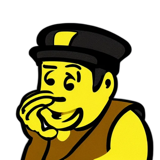 staff, face, hat, robot, cartoon, pixel art, concept art, comic book art transparent PNG cut-out