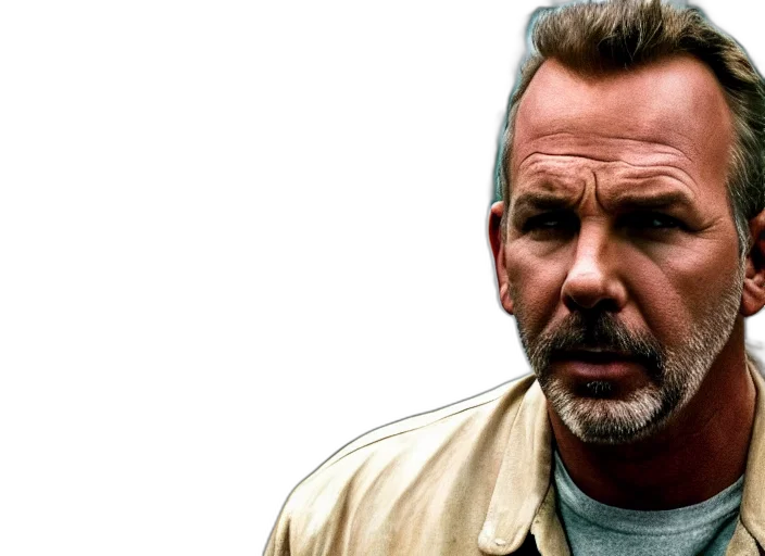 jacket, face, photorealistic, comic book art, film, still, kevin, costner transparent PNG cut-out