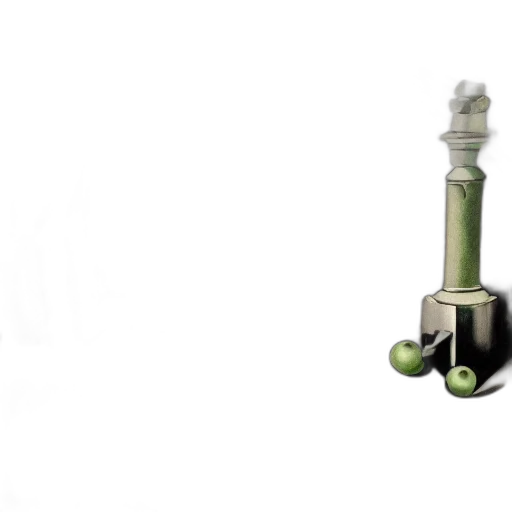 staff, weapon, sword, bottle, 3d render, concept art, photorealistic, green transparent PNG cut-out