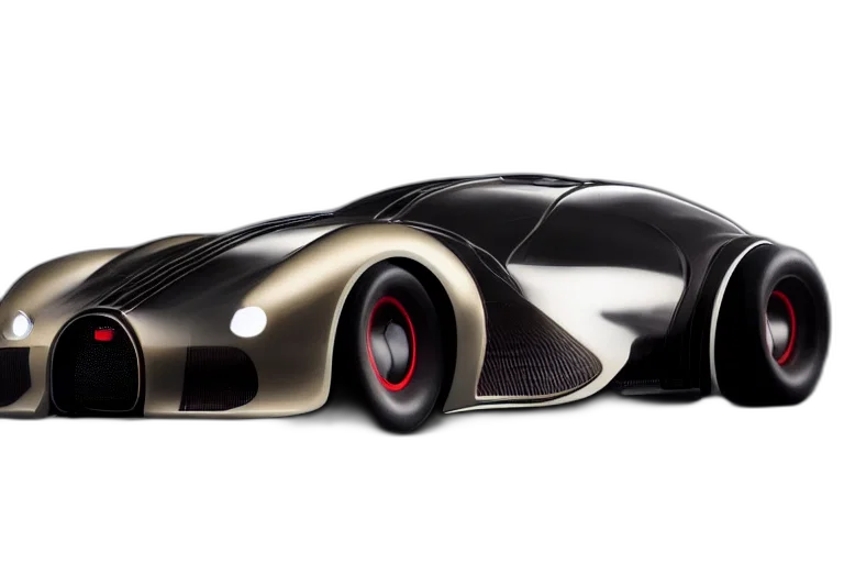 car, 3d render, concept art, photorealistic, blade, runner, bugatti, type transparent PNG cut-out