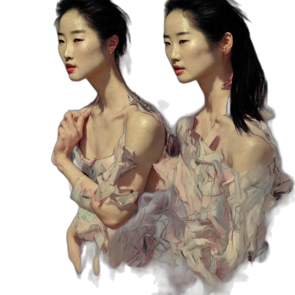 dress, photorealistic, oil painting, concept art transparent PNG cut-out