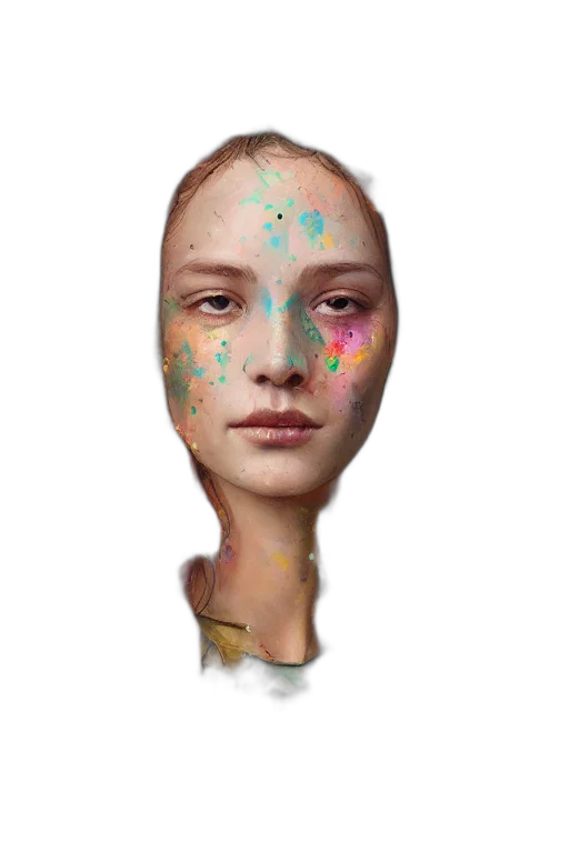 face, robot, mask, jewelry, photorealistic, concept art, 3d render, fantasy art transparent PNG cut-out