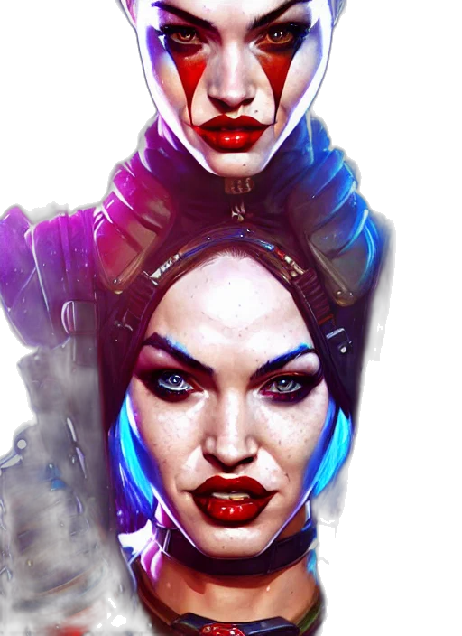 face, cyberpunk, concept art, fantasy art, comic book art, portrait, apex, legends transparent PNG cut-out