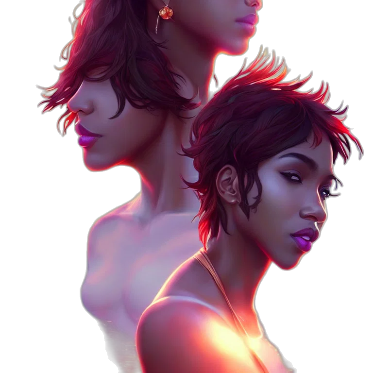 face, concept art, fantasy art, cyberpunk transparent PNG cut-out