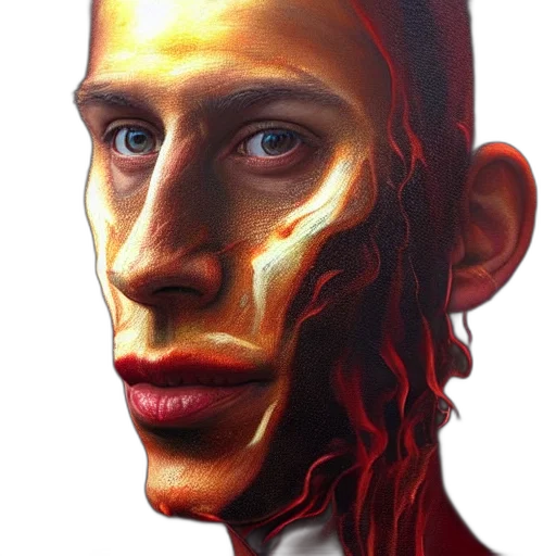 face, mask, robot, oil painting transparent PNG cut-out