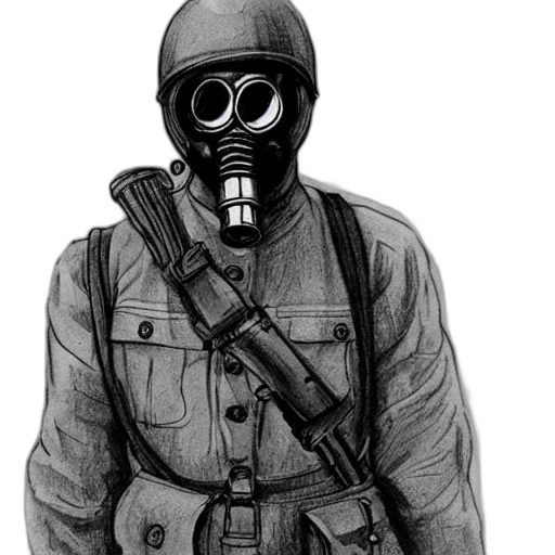 jacket, mask, weapon, staff, concept art, pencil sketch, comic book art, photorealistic transparent PNG cut-out