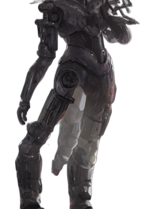 robot, weapon, staff, creature, concept art, 3d render, cyberpunk, photorealistic transparent PNG cut-out