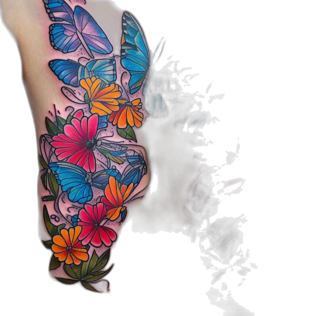 dress, shoes, flower, photorealistic transparent PNG cut-out