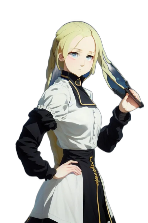 staff, jacket, sword, dress, anime, pixel art, concept art, fantasy art transparent PNG cut-out