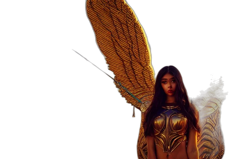 fantasy art, concept art, comic book art, 3d render, golden, wide, shot, dslr transparent PNG cut-out