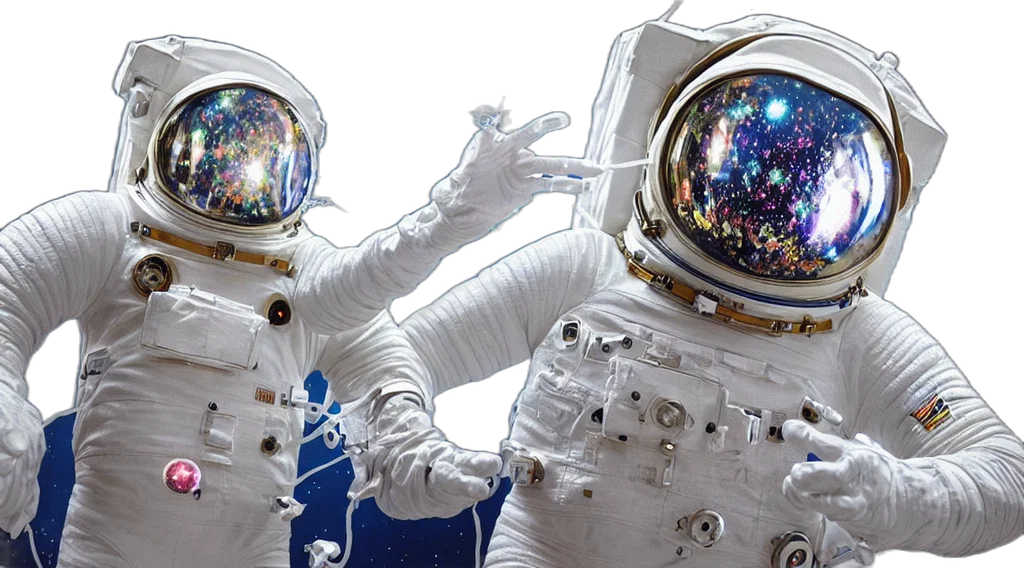 robot, concept art, outer space, realistic transparent PNG cut-out