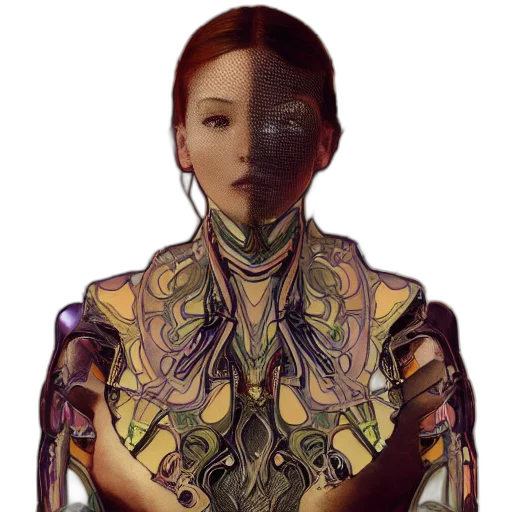 robot, face, jewelry, dress transparent PNG cut-out