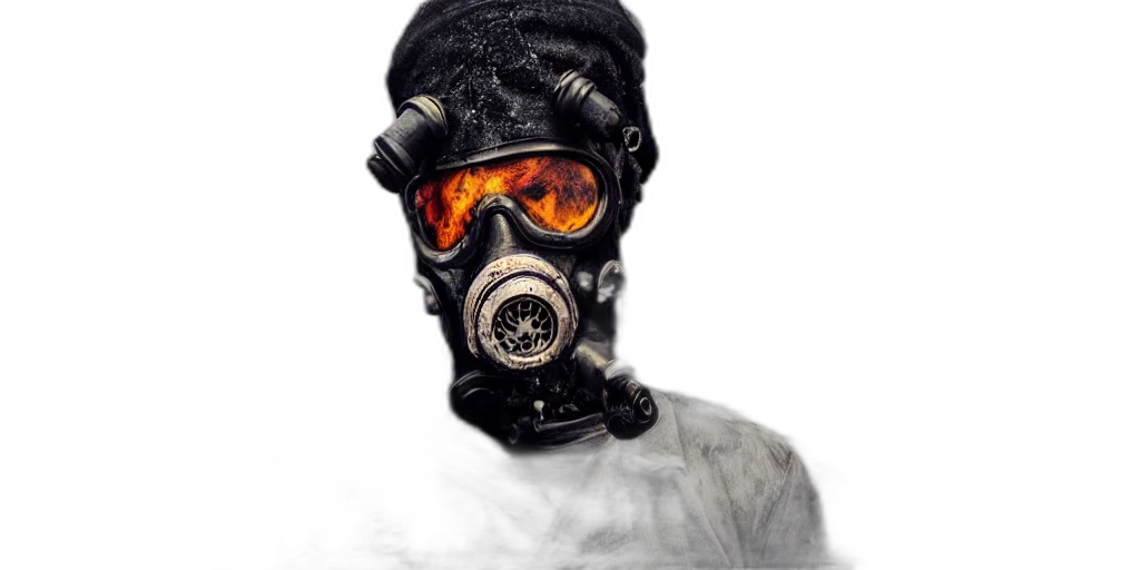 mask, face, jacket, staff transparent PNG cut-out
