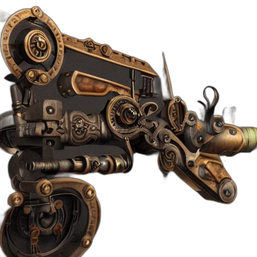 weapon, sword, staff, robot, concept art, 3d render, fantasy art, photorealistic transparent PNG cut-out