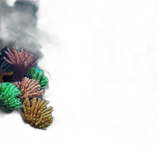 creature, 3d render, concept art, photorealistic, underwater, fog, aquatic, inspired transparent PNG cut-out