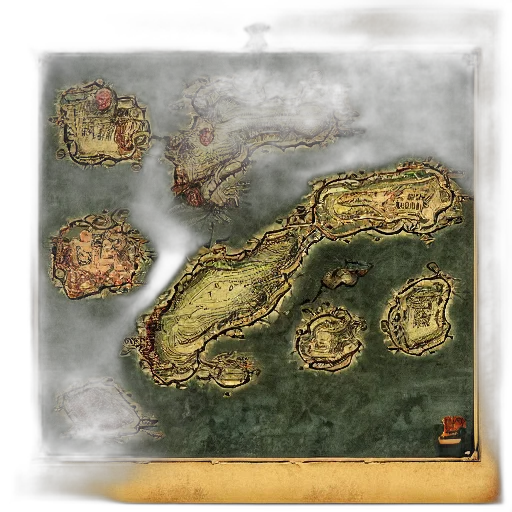 concept art, fantasy art, fog, underwater, scroll, map, fantasy transparent PNG cut-out