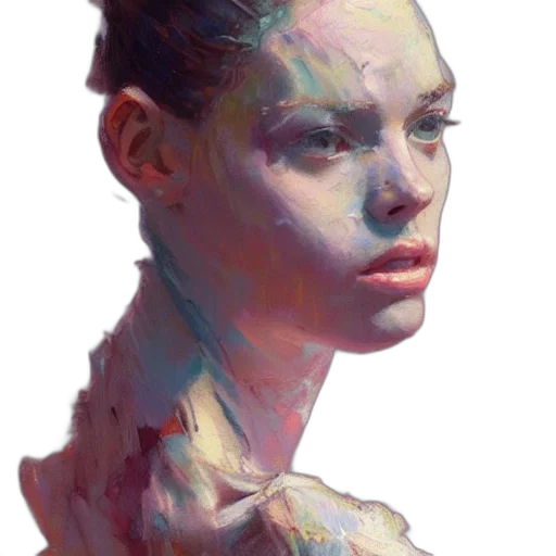 face, oil painting, photorealistic, fantasy art transparent PNG cut-out
