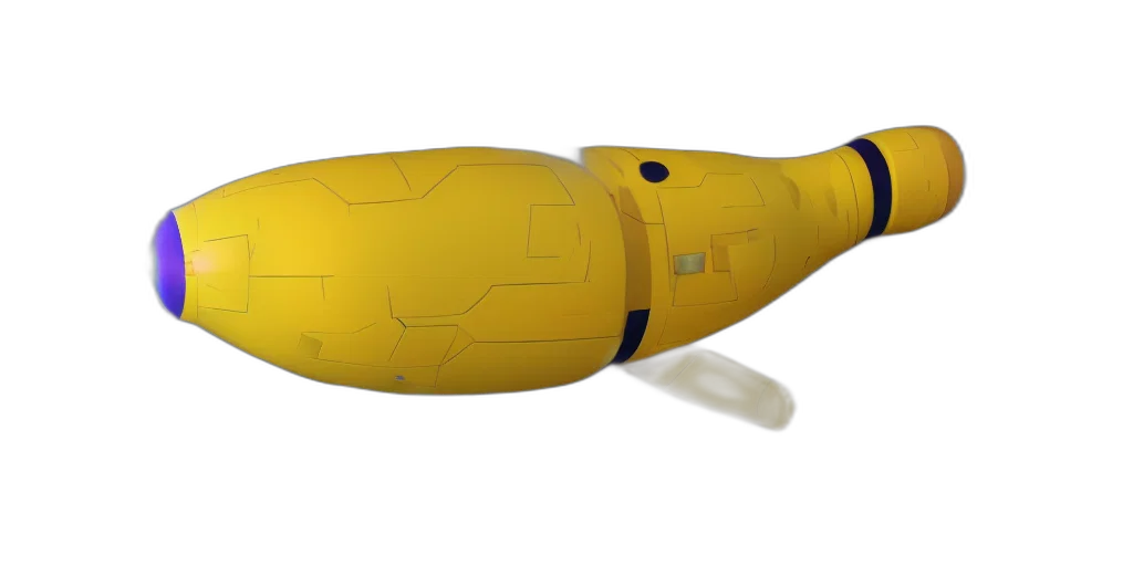 weapon, bottle, animal, 3d render, concept art, yellow, submarine, space transparent PNG cut-out