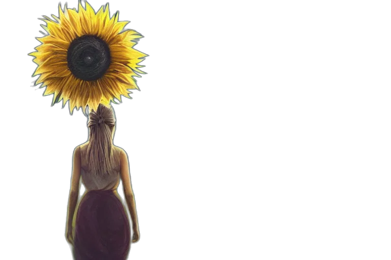 dress, flower, crown, concept art transparent PNG cut-out