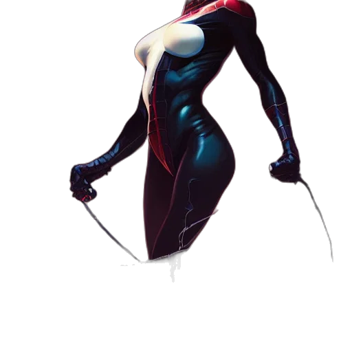 comic book art, concept art, 3d render, fantasy art, red, dark, black, spiderman transparent PNG cut-out