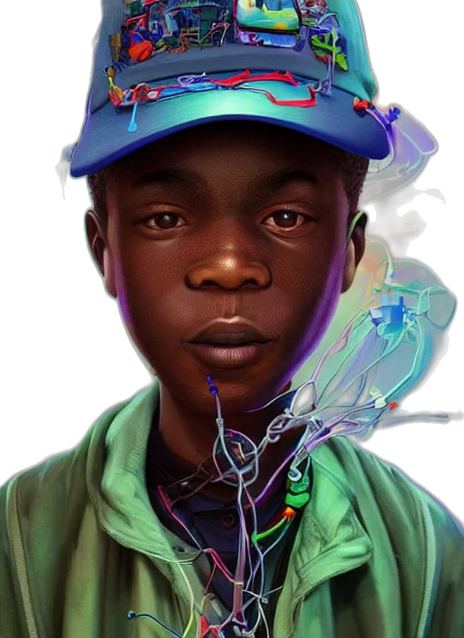 face, hat, mask, jacket, concept art, photorealistic, fantasy art, comic book art transparent PNG cut-out
