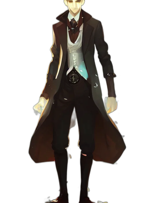staff, jacket, mask, concept art, fantasy art, pixel art, cyberpunk, dark transparent PNG cut-out