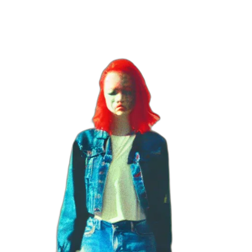jacket, robot, dress, face, 3d render, vaporwave, photorealistic, concept art transparent PNG cut-out