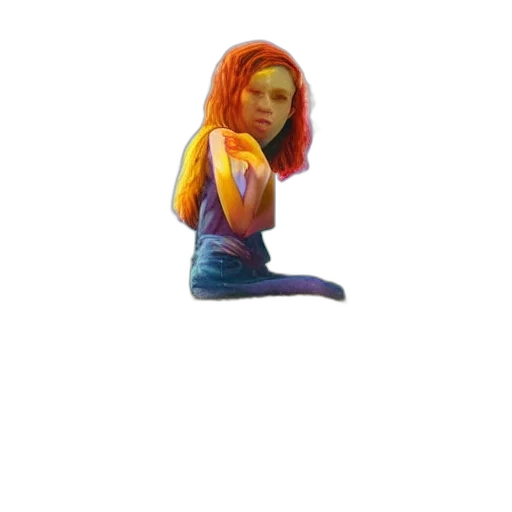 hair, creature, staff, face transparent PNG cut-out