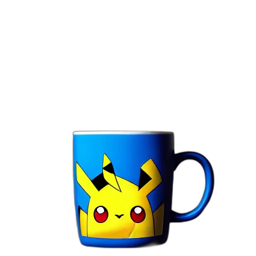 crown, weapon, 3d render, pixel art, photorealistic, fantasy art, pikachu-print, mug transparent PNG cut-out