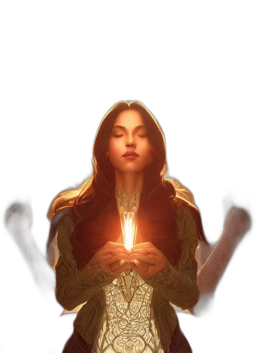 staff, jewelry, fantasy art, concept art, photorealistic, comic book art, fire, golden transparent PNG cut-out