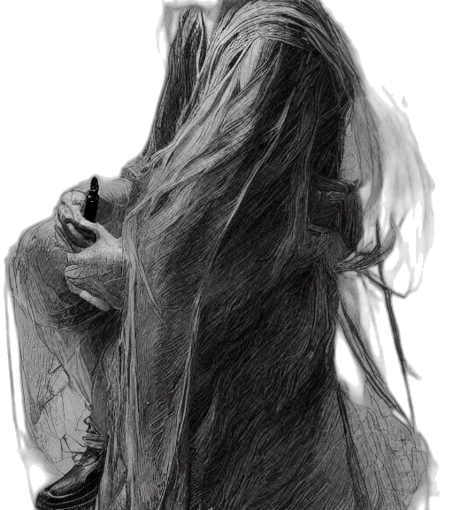 hair, mask, dress, face transparent PNG cut-out