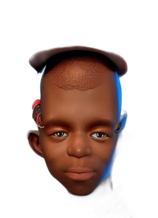 face, hat, hair, mask, photorealistic, 3d render, cartoon, concept art transparent PNG cut-out