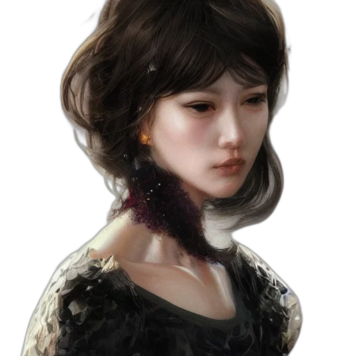 face, dress, crown, hair transparent PNG cut-out