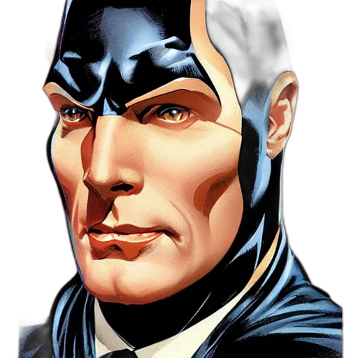 face, mask, comic book art, concept art, photorealistic, cartoon, portrait, batman transparent PNG cut-out