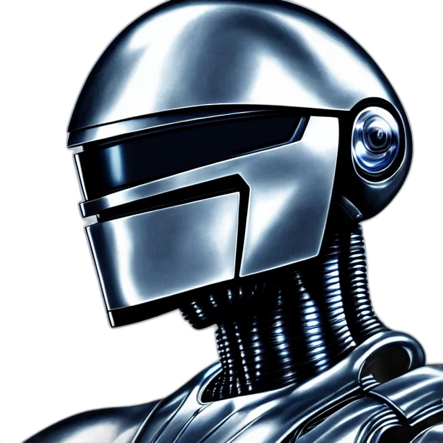 robot, concept art, comic book art, 3d render, photorealistic, robocop, chrome, highly transparent PNG cut-out