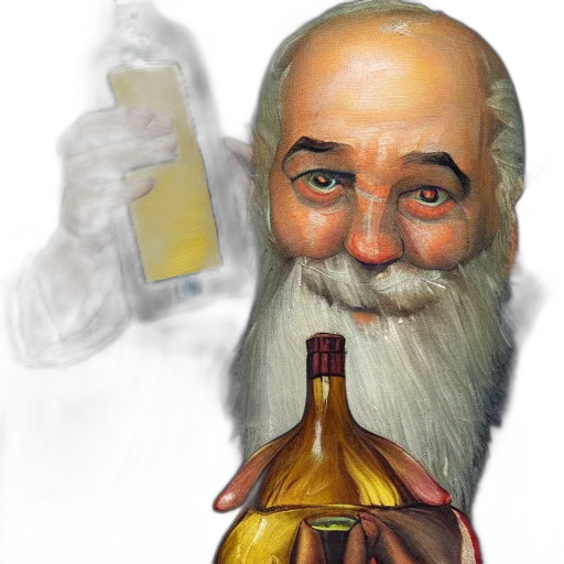 bottle, oil painting, photorealistic, concept art transparent PNG cut-out