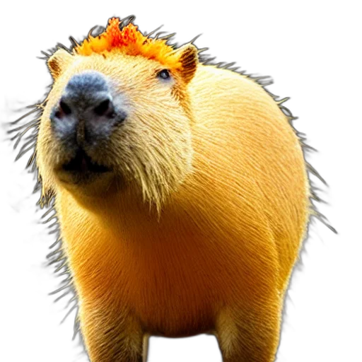 animal, creature, hair, crown, photorealistic, concept art, 3d render, golden transparent PNG cut-out